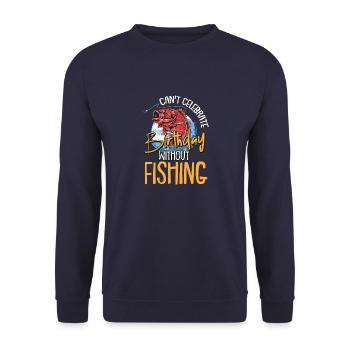 Angeln Angler Geburtstag Fisch Fische See Geschenk - Unisex Pullover - Navy - Vorne - Alina (178cm) & Michal (187cm)