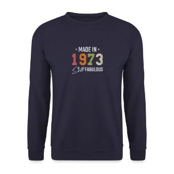 Vintage 1973 73 Anniversaire Rétro Millésime cadeau - Sweat-shirt Unisexe - marine - Devant - Alina (178cm) & Michal (187cm)