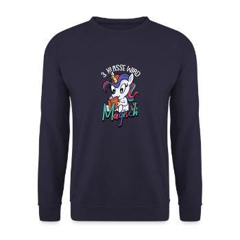 3. Klasse Schule Grundschule Einhorn Geschenk - Unisex Pullover - Navy - Vorne - Alina (178cm) & Michal (187cm)