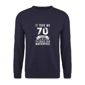 Drôle 70 ans Joke T Shirt 70th Birthday Gift - Sweat-shirt Unisexe - marine - Devant - Alina (178cm) & Michal (187cm)
