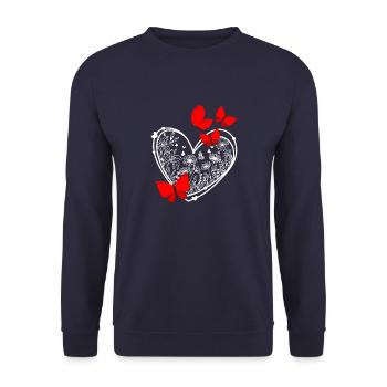 Love Love Tree Heart Valentine's Day Love You - Unisex Sweatshirt - navy - Front - Alina (178cm) & Michal (187cm)
