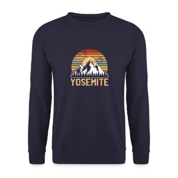 Yosemite Parc National Aventure Montagne Cadeau - Sweat-shirt Unisexe - marine - Devant - Alina (178cm) & Michal (187cm)