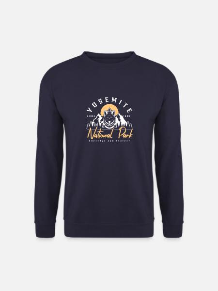 Yosemite Nationalpark Abenteuer Wolf Geschenk - Unisex Pullover - Navy