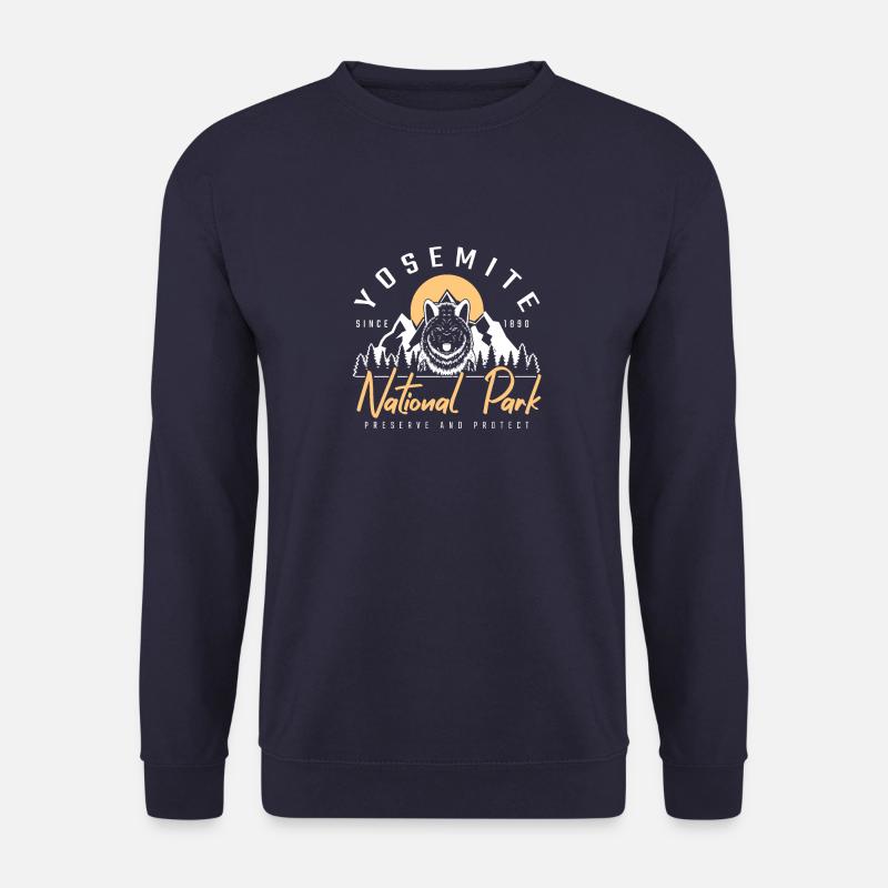 Yosemite Nationalpark Abenteuer Wolf Geschenk - Unisex Pullover - Navy