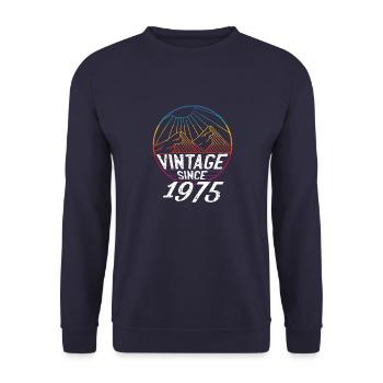 Anniversaire 1975 75 Vintage Vintage Vintage Millésime Cadeau - Sweat-shirt Unisexe - marine - Devant - Alina (178cm) & Michal (187cm)