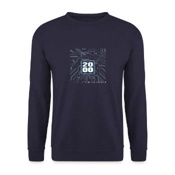 Geburtstag 2000 00 Vintage Retro Jahrgang Geschenk - Unisex Pullover - Navy - Vorne - Alina (178cm) & Michal (187cm)