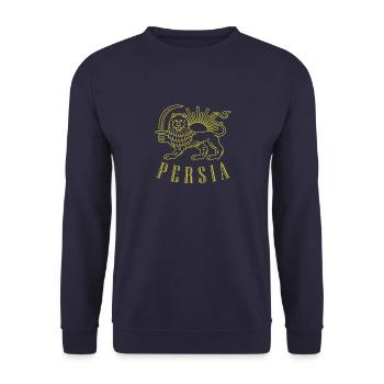Persia Coat of Arms Gift Iran Iranian Falgge - Unisex Sweatshirt - navy - Front - Alina (178cm) & Michal (187cm)