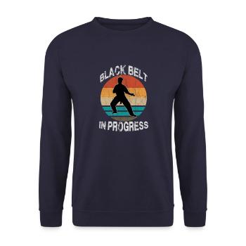 Cool Vintage Karate MMA Retro Shotokan Karate - Unisex Sweatshirt - navy - Front - Alina (178cm) & Michal (187cm)