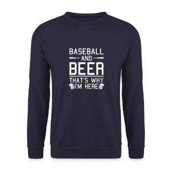 Baseball Pitcher Catcher Baseballspieler Geschenk - Unisex Pullover - Navy - Vorne - Alina (178cm) & Michal (187cm)