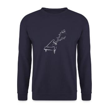 Musical Notes Music Musicians Sheet Music Keys Sheet Music Notes - Unisex Sweatshirt - navy - Front - Alina (178cm) & Michal (187cm)