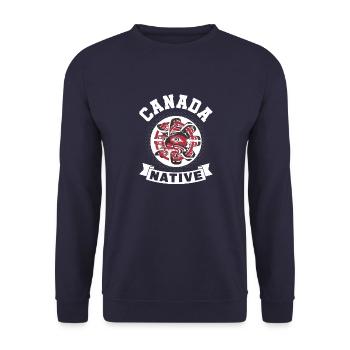 Canada Haida Natives "Red Eagle" - Unisex Sweatshirt - navy - Front - Alina (178cm) & Michal (187cm)