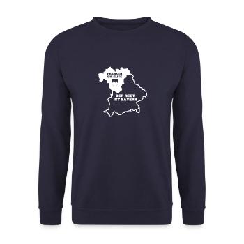 Franken die Elite Geschenk Dialekt Design - Unisex Pullover - Navy - Vorne - Alina (178cm) & Michal (187cm)