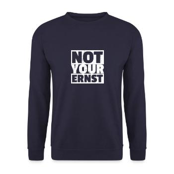 Not Your Ernst - Nicht Dein Ernst Denglisch - Unisex Pullover - Navy - Vorne - Alina (178cm) & Michal (187cm)