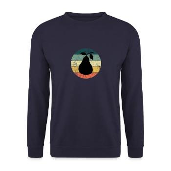 Birne Obst Frucht Birnen Garten Retro Geschenk - Unisex Pullover - Navy - Vorne - Alina (178cm) & Michal (187cm)