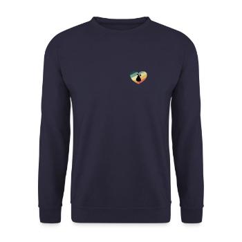 Birne Obst Frucht Birnen Herz Retro Geschenk - Unisex Pullover - Navy - Vorne - Alina (178cm) & Michal (187cm)