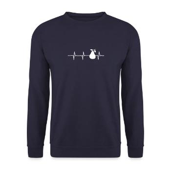 Pear Fruit Fruit Heartbeat Garden Retro Gift - Unisex Sweatshirt - navy - Front - Alina (178cm) & Michal (187cm)