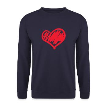 Heart Pocket Design Hearts Love In Love - Unisex Sweatshirt - navy - Front - Alina (178cm) & Michal (187cm)