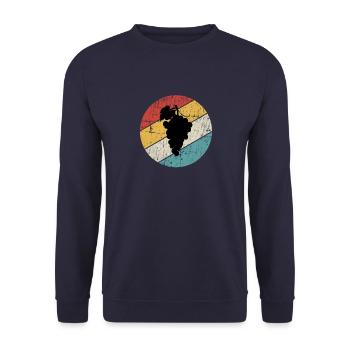 Obst Trauben Wein Traube Weinrebe Retro Geschenk - Unisex Pullover - Navy - Vorne - Alina (178cm) & Michal (187cm)