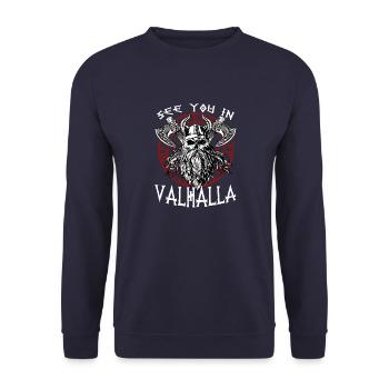 Guerriers Vikings cool Vikings Runes Vikings - Sweat-shirt Unisexe - marine - Devant - Alina (178cm) & Michal (187cm)
