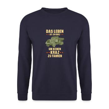 La vie est trop court KrAZ camionneur soviétique - Sweat-shirt Unisexe - marine - Devant - Alina (178cm) & Michal (187cm)