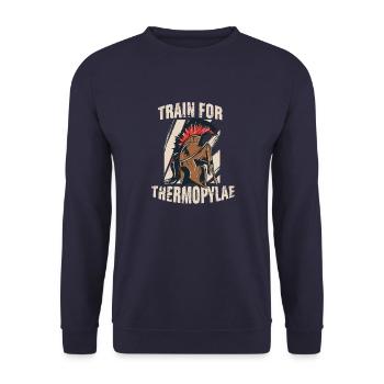 Sparta Fitness Sparta Helm Krieger Fitness - Unisex Pullover - Navy - Vorne - Alina (178cm) & Michal (187cm)