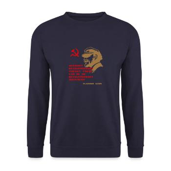 Revolutionary theory Gift Lenin USSR Marxism - Unisex Sweatshirt - navy - Front - Alina (178cm) & Michal (187cm)