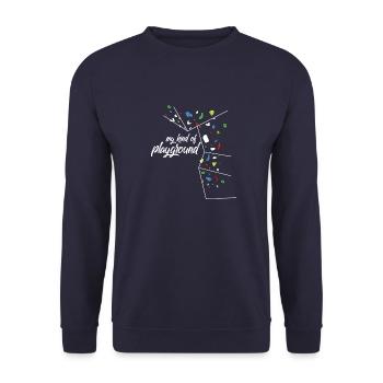My Kind Of Playground - Bouldern und Klettern - Unisex Pullover - Navy - Vorne - Alina (178cm) & Michal (187cm)