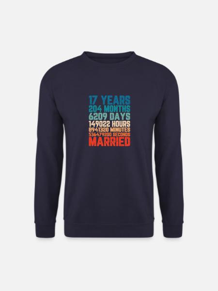 17 jaar getrouwd Huwelijk Saying Gift - Uniseks sweater - navy