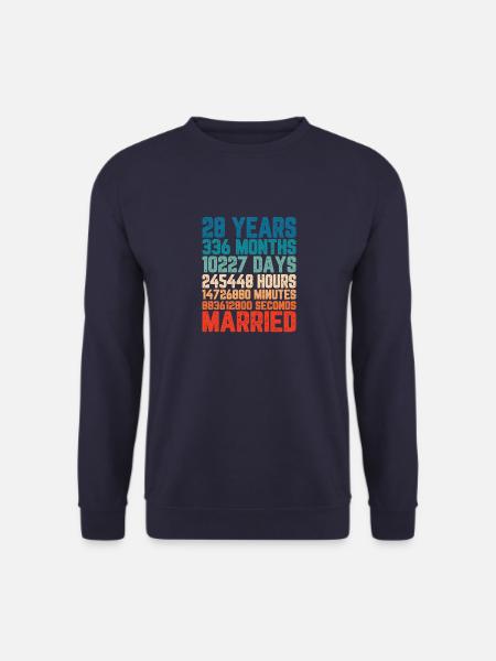 28 Jahre verheiratet Hochzeit Ehe Spruch Geschenk - Unisex Pullover - Navy
