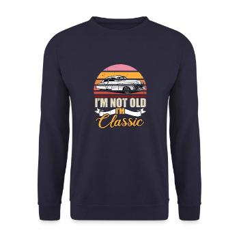 I ́m Not Old I ́m Classic - Unisex Sweatshirt - navy - Front - Alina (178cm) & Michal (187cm)