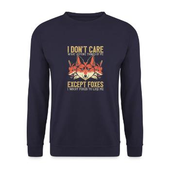 Gentlemen with Foxes Funny Fox Room Pet Besi - Unisex Sweatshirt - navy - Front - Alina (178cm) & Michal (187cm)