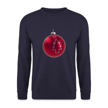 Kugel mit Baum inrot - Unisex Pullover - Navy - Vorne - Alina (178cm) & Michal (187cm)