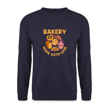 BACKWARE WITH LOVE by The Manzanita ́s - Unisex Sweatshirt - navy - Front - Alina (178cm) & Michal (187cm)