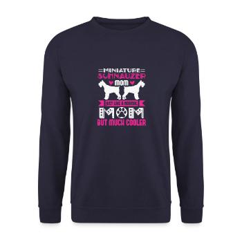 Miniature Schnauzer Mom Just Like A Normal Mom - Unisex Sweatshirt - navy - Front - Alina (178cm) & Michal (187cm)