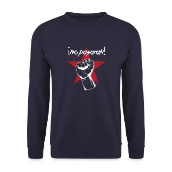 No Pasaran - You won't get through - Unisex Sweatshirt - navy - Front - Alina (178cm) & Michal (187cm)