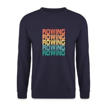 Rowing Rower Rudder Saying Retro Gift - Unisex Sweatshirt - navy - Front - Alina (178cm) & Michal (187cm)
