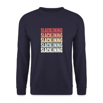 Slackline Balance Saying Retro Gift - Unisex Sweatshirt - navy - Front - Alina (178cm) & Michal (187cm)