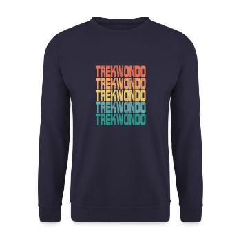 Tae kwon do Taekwondo Saying Retro Gift - Unisex Sweatshirt - navy - Front - Alina (178cm) & Michal (187cm)