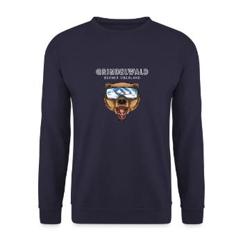 Grindelwald Berner Oberland Schweiz Retro Ski - Unisex Pullover - Navy - Vorne - Alina (178cm) & Michal (187cm)