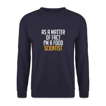 En fait, la science de l’alimentation - Sweat-shirt Unisexe - marine - Devant - Alina (178cm) & Michal (187cm)