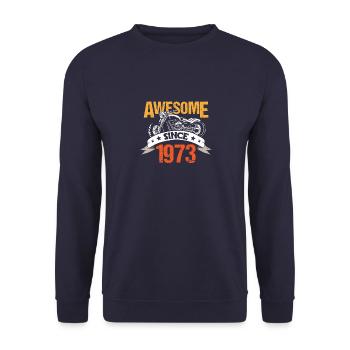 Anniversaire 1973 73 Vintage Biker Vintage Cadeau - Sweat-shirt Unisexe - marine - Devant - Alina (178cm) & Michal (187cm)