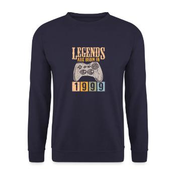 Birthday 1999 99 Gaming Retro Vintage Gift - Unisex Sweatshirt - navy - Front - Alina (178cm) & Michal (187cm)