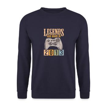 Anniversaire 2013 13 Gaming Retro Vintage Cadeau - Sweat-shirt Unisexe - marine - Devant - Alina (178cm) & Michal (187cm)