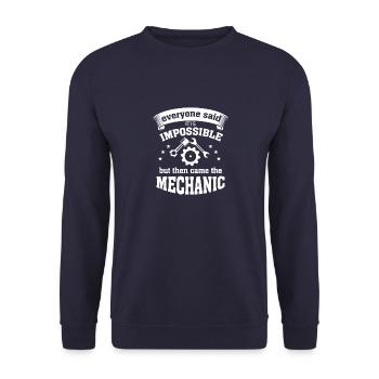 Mechanic spells Miracles take a little longer - Unisex Sweatshirt - navy - Front - Alina (178cm) & Michal (187cm)