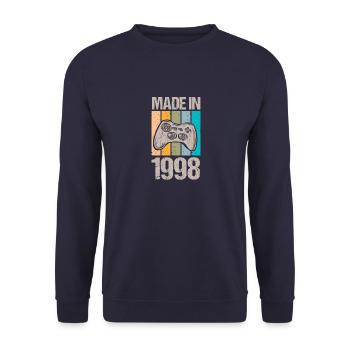 Birthday 1998 98 Gaming Retro Vintage Gift - Unisex Sweatshirt - navy - Front - Alina (178cm) & Michal (187cm)