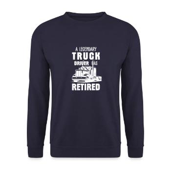 Un chauffeur de camion légendaire a pris sa retraite LKW-fahrer - Sweat-shirt Unisexe - marine - Devant - Alina (178cm) & Michal (187cm)