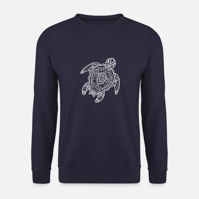 Schildkröte Tribal Kunst Zeichnung - Unisex Pullover - Navy