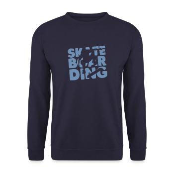 Skateboard Skateboarder - Unisex Sweatshirt - navy - Front - Alina (178cm) & Michal (187cm)