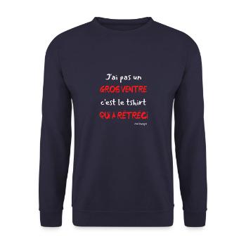 Pas un Gros Ventre Cadeau Humour - Sweat-shirt Unisexe - marine - Devant - Alina (178cm) & Michal (187cm)