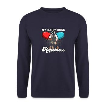 Mein Meerschweinchen Tierbesitzer Tierliebhaber Ge - Unisex Pullover - Navy - Vorne - Alina (178cm) & Michal (187cm)